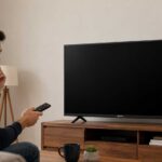 تلویزیون سونی روشن نمیشود و کاربر در حال بررسی مشکل پیش از تماس با تعمیرکار است