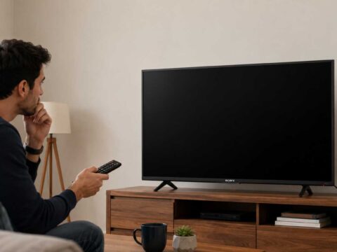 تلویزیون سونی روشن نمی‌شود و کاربر در حال بررسی مشکل پیش از تماس با تعمیرکار است